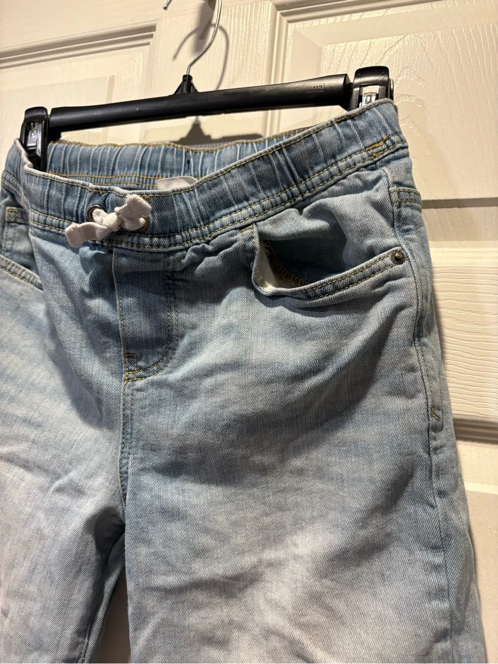 Cat & Jack Big Kids Light Blue Denim Jogger Shorts with Drawstring